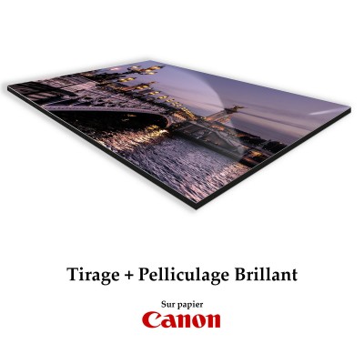 Tirages pelliculés Brillant + Contre collage Dibond