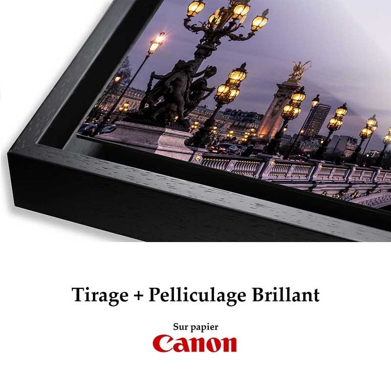 Tirages pelliculés Brillant + Caisse    