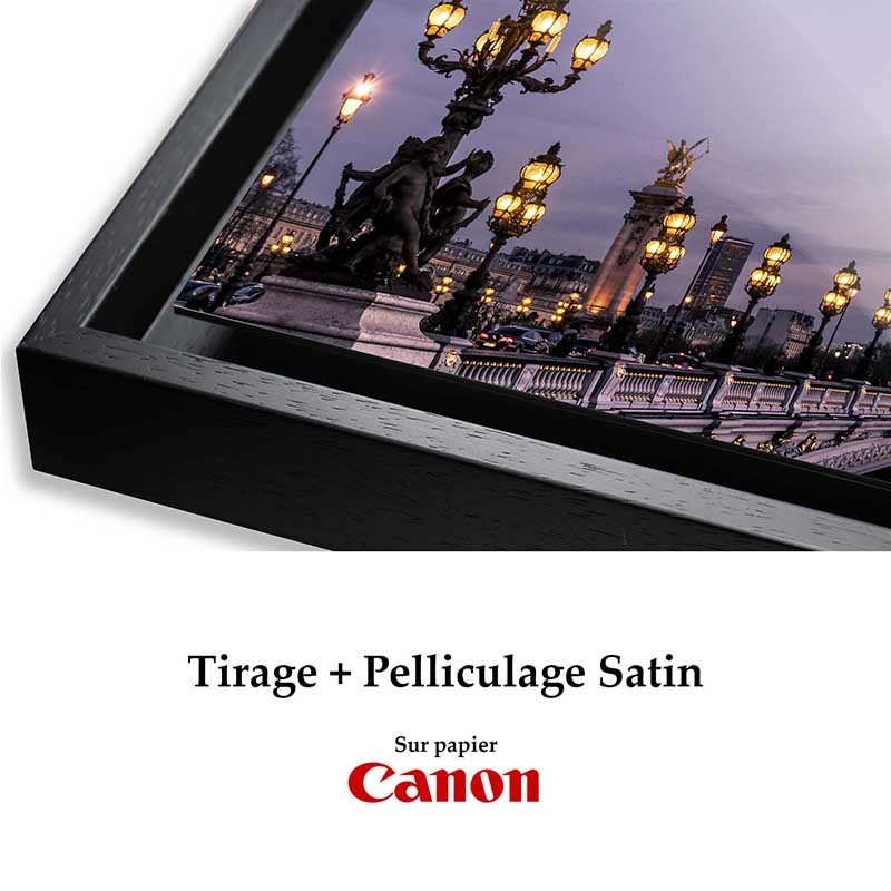 Tirages pelliculés satin + caisse    